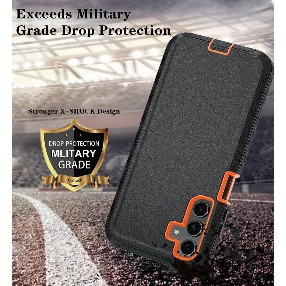 3-in-1 Belt Clip Shockproof Phone Case with Hard Defender Armor Cover