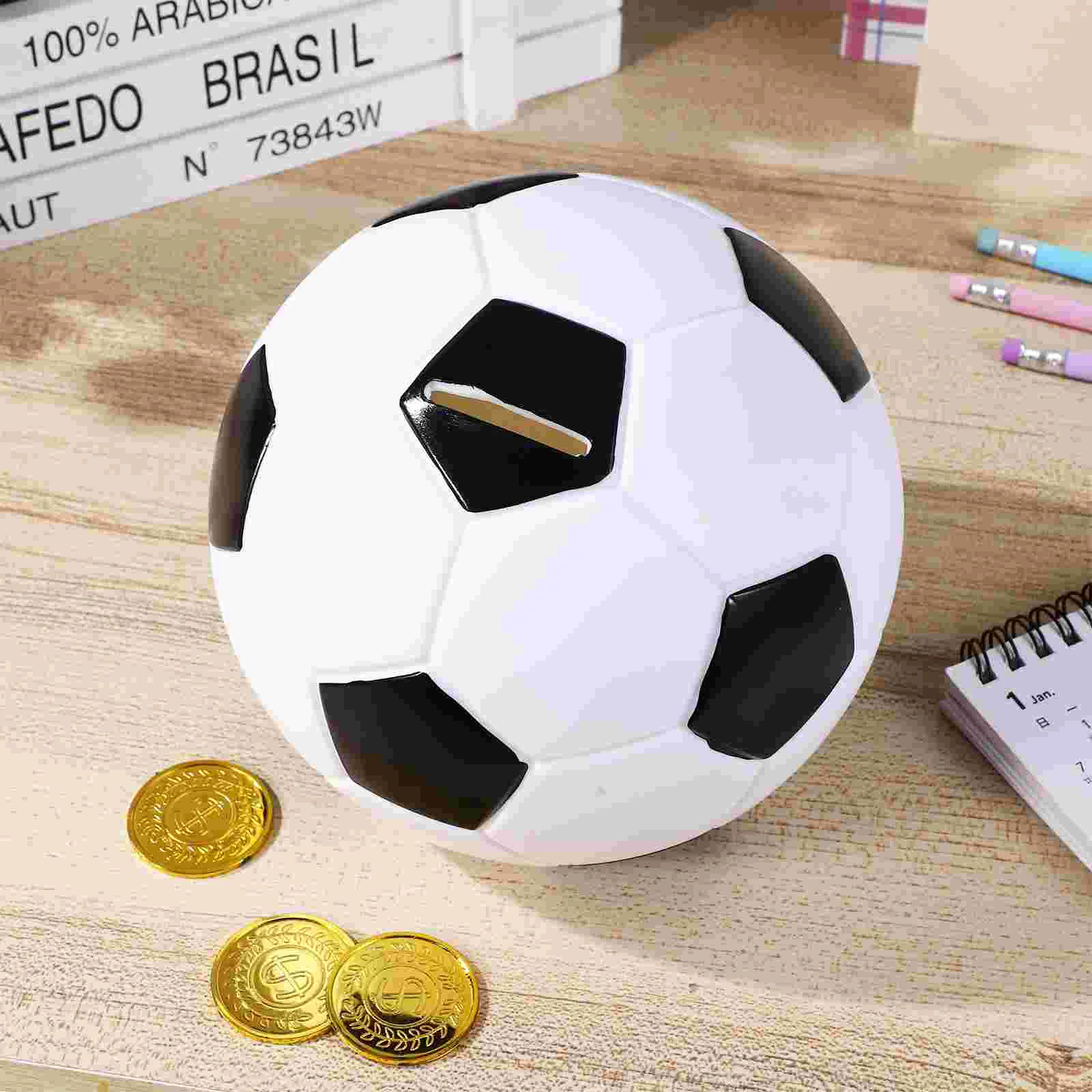 Football Coin Jar Piggy Bank Cash Soccer Decor For Boys Room Gifts Vinyl 2
