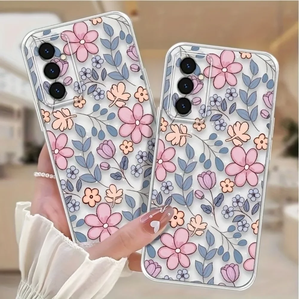 Floral Full Print Clear Silicone Phone Case