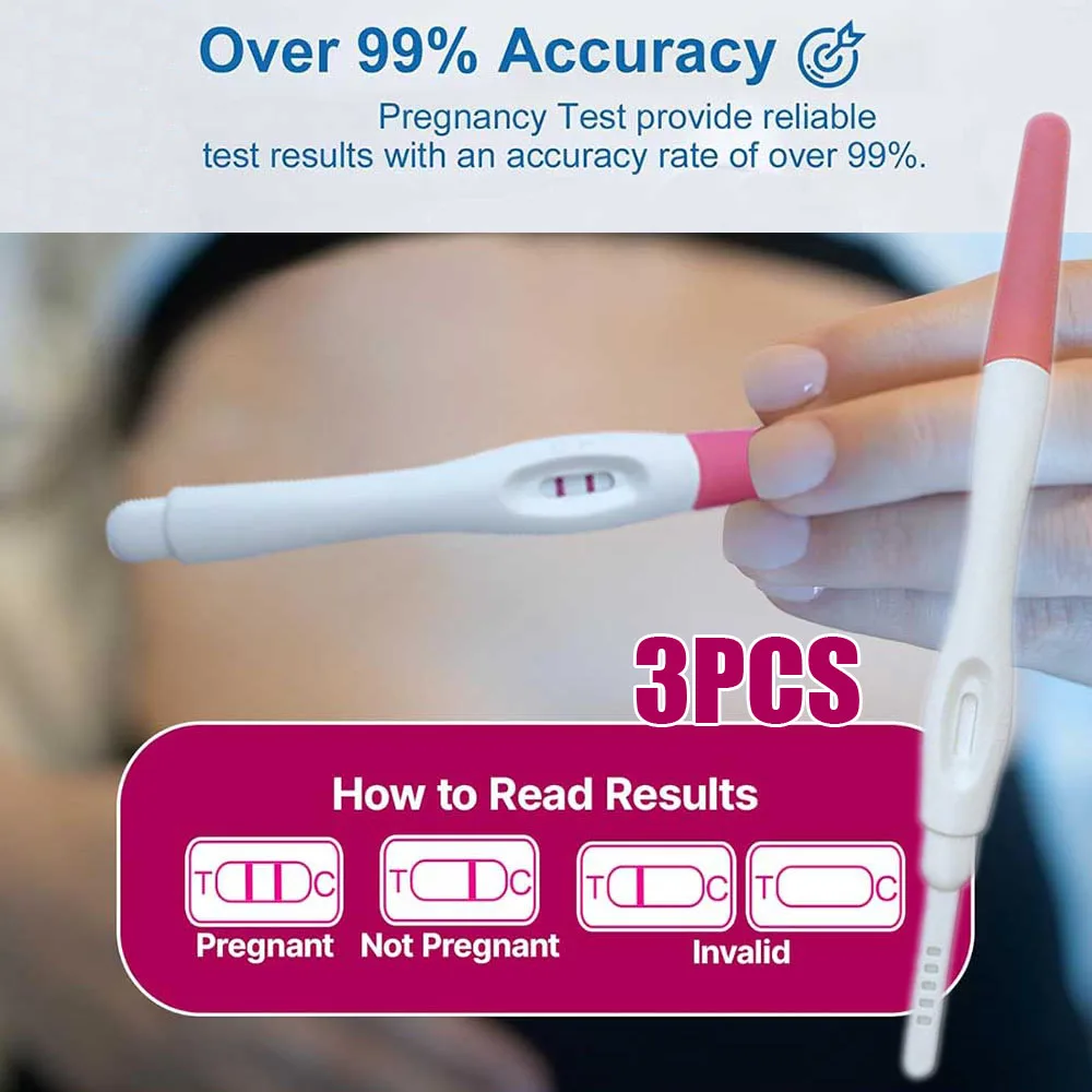 3pcs Early Pregnancy Test Strips HCG Testing Kits Urinal Test for Women Female Self Home Pregnancy Strips Over 99% Accuracy
