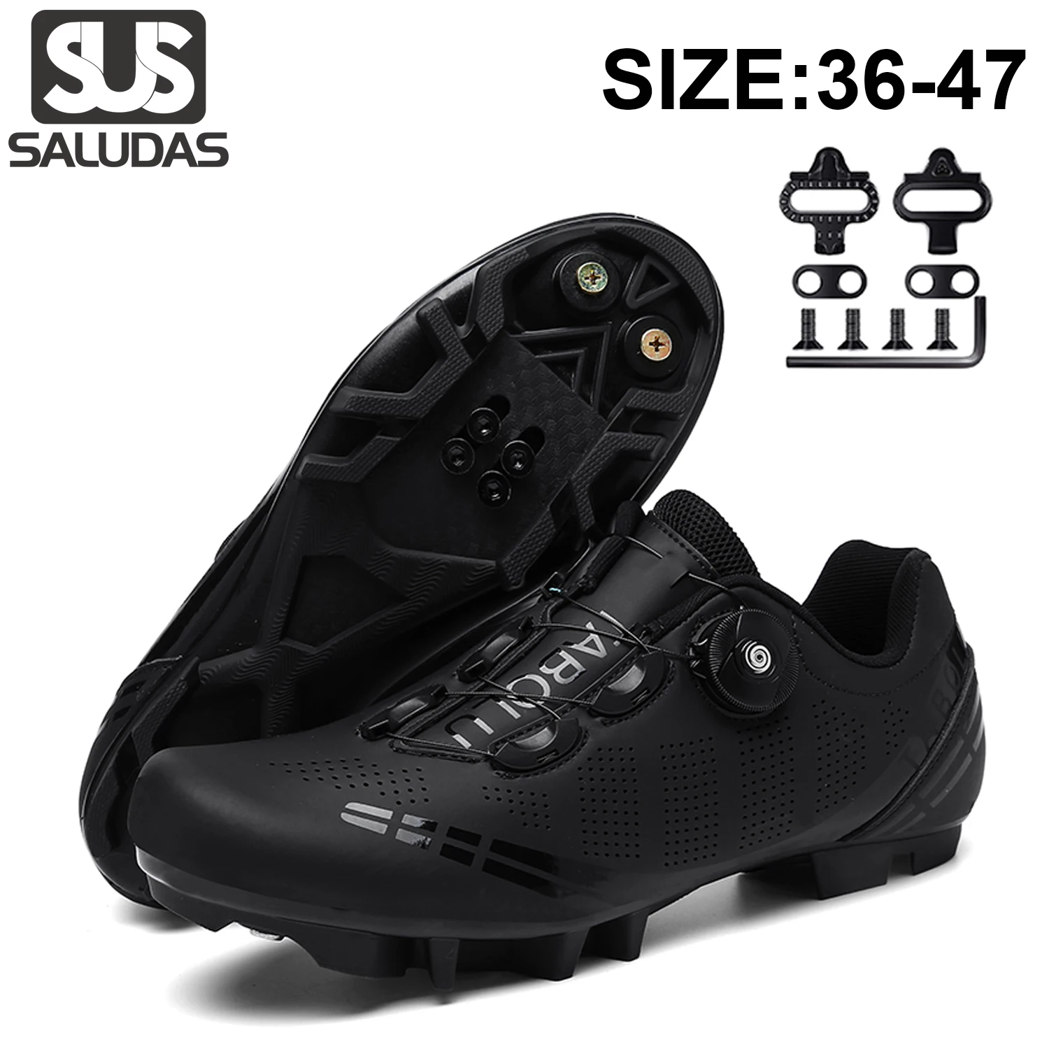 

SALUDAS MTB Cycling Shoes Men Road Bike Sneakers with Cleats Speed Flat Women Racing Bicycle Shoes Mountain SPD Biking Footwear