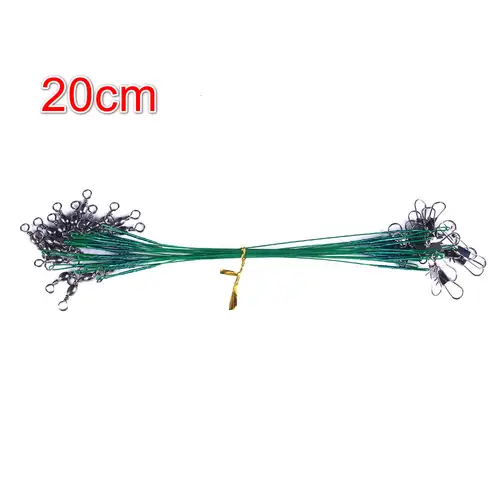 Anti Bite Steel Fishing Line Steel Wire Leader With Swivel Fishing Accessory Lead Core Leash Fishing Wire 15cm 20cm 25cm 30cm - Image 8