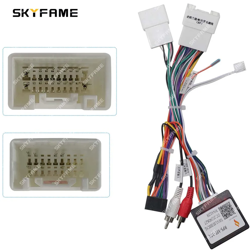 SKYFAME 16Pin Car Wiring Harness Adapter Canbus Box Decoder For Mitsubishi Pajero V97 V73 V60 Outlander Android Power Cable