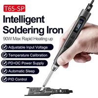 T65-SP DC 90W PD 65W Intelligent Electric Soldering Iron 150-450℃ Rapid Heating Soldering Pen Temp Calibration Voltage Adjust 1