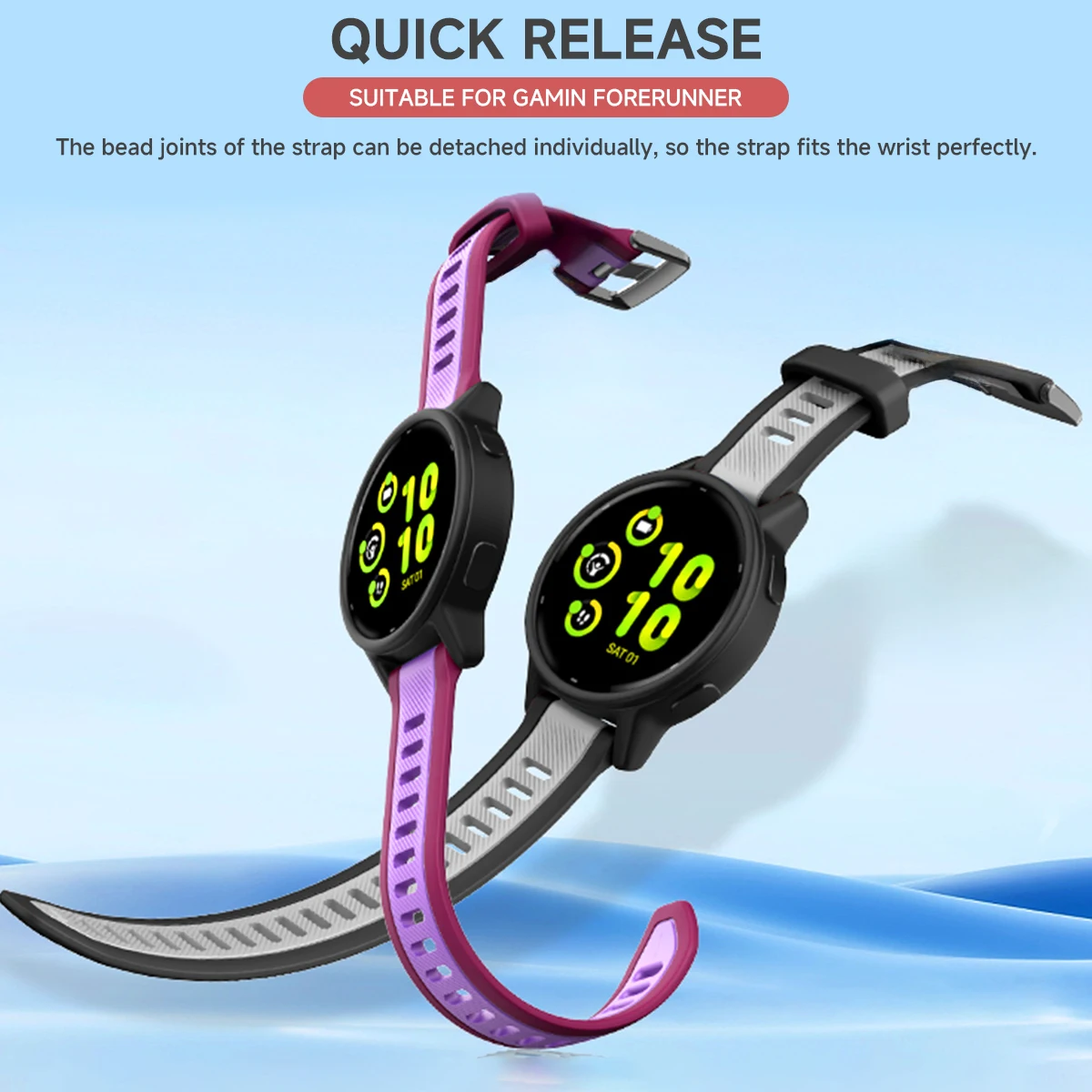Versatile Silicone Watch Strap - 20mm/22mm