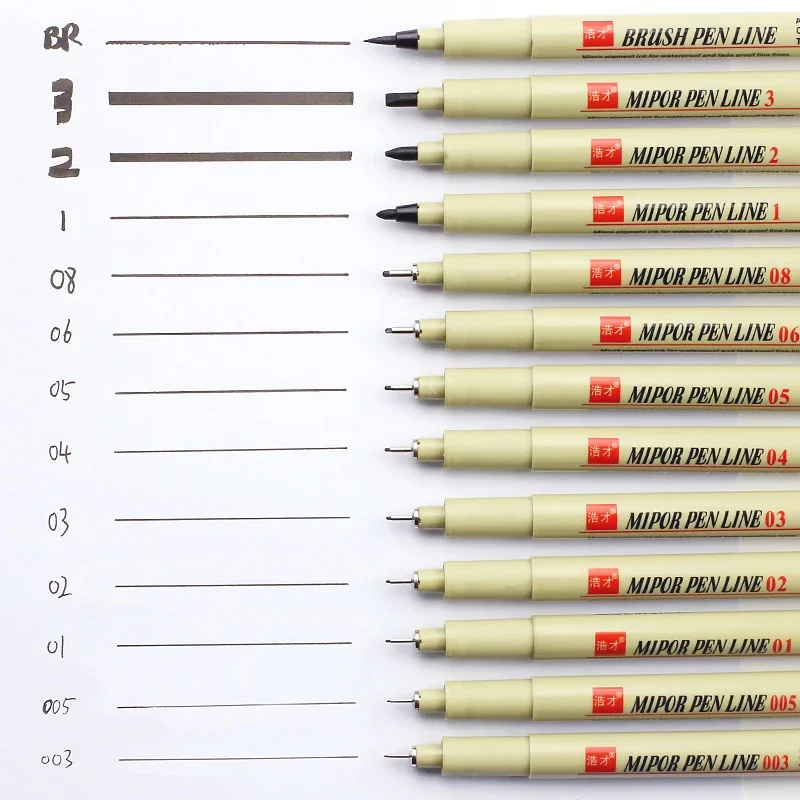 Set 12 Penne Fineliner E Calligrafia – Punte Da 0,2 Mm A BR – Inchiostro Nero Impermeabile Per Disegno E Scrittura