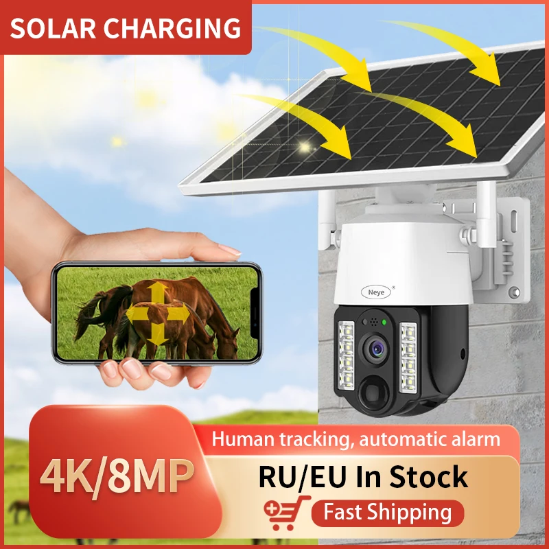 Solar Camera Wifi Outdoor 1080P PIR Human Detection Wireless Surveillance IP Cameras With Solar Panel 7800mAh Recharge Battery 4mp wifi solar camera outdoor night vision ptz ip camera with solar panel recharge battery cctv video surveillance cameras