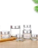 10pcs/lot Glass Cream Jar Bottle 5g 10g 20g 30g 100g Empty Container Cosmetic Jar With Silver Lid Nail Arts Small Clear Can Tin 4