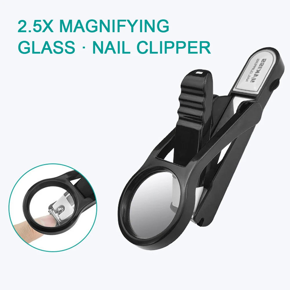 Nail Clipper With Magnifying Glass Stainless Steel Elderly Nail Clippers Anti-Splash Precise Cutting Trimming Tool For Home