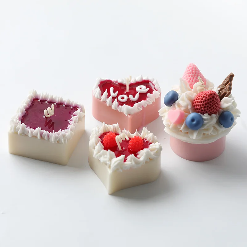 DIY Scented Candle Mold Dessert Muffin Cup Cake Silicone Mold 3D
