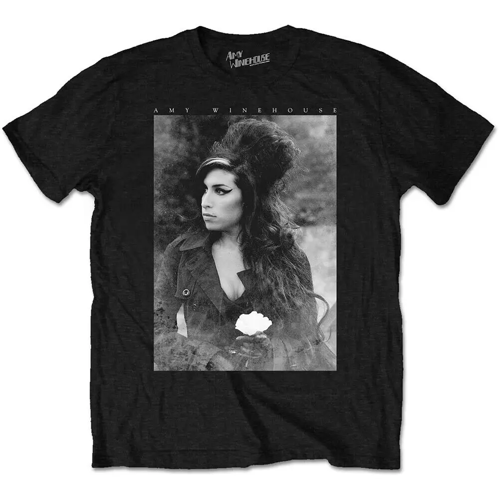 

Аниме-портрет Amy Winehouse с цветочным рисунком для мужчин и женщин, высококачественный хлопковый с короткими рукавами