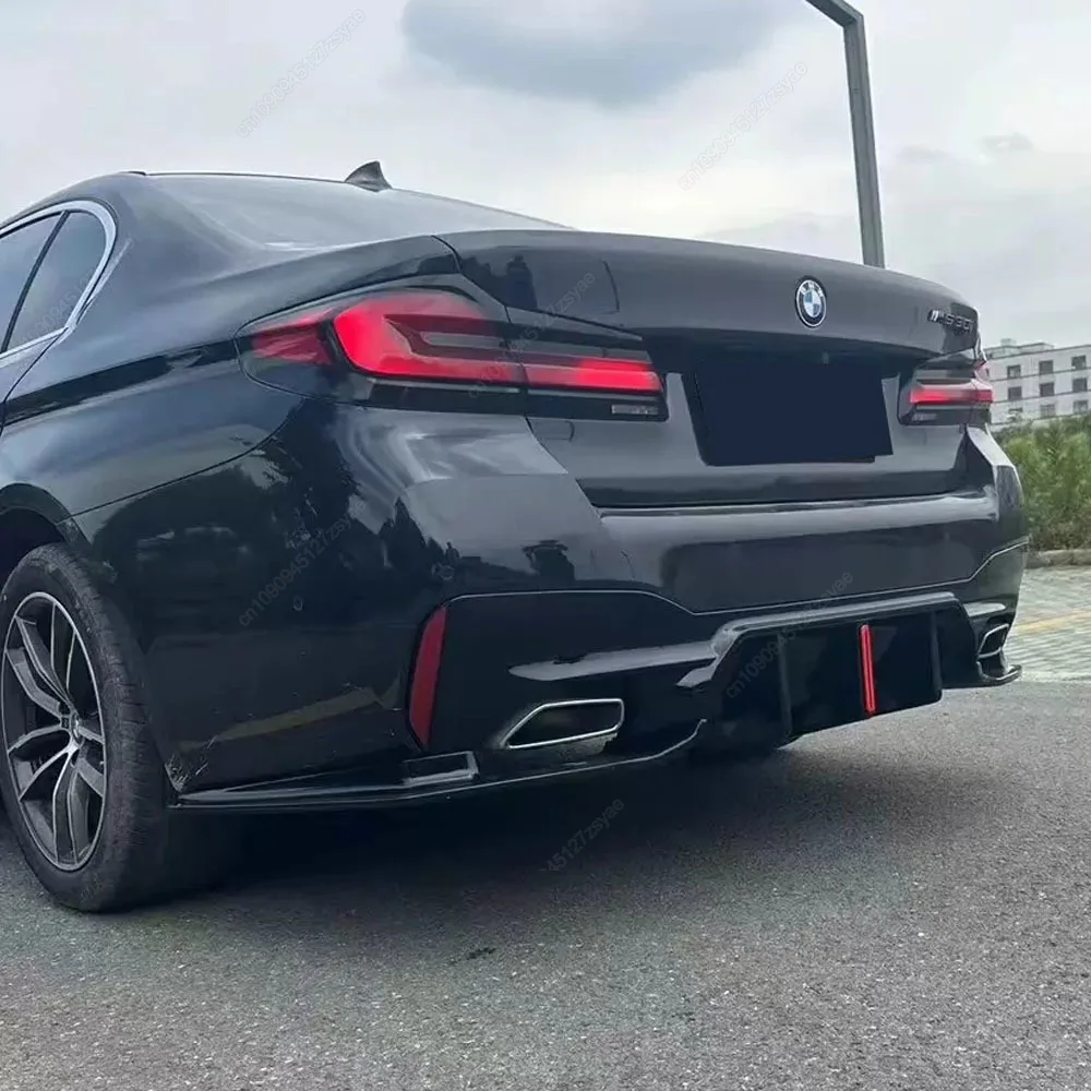 BMW 5 시리즈 G30 G31 M-Pack 2017-2023 M5/CS/컴페티티브 디퓨저 포함 차량용 리어 범퍼 스플리터 사이드 스포일러 바디 키트 튜닝