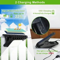 Nouveau 2/1 pièces Clip sur les lumières solaires extérieures étanche 58 LED détection de mouvement USB charge lampe de clôture pour jardin cour Patio 2