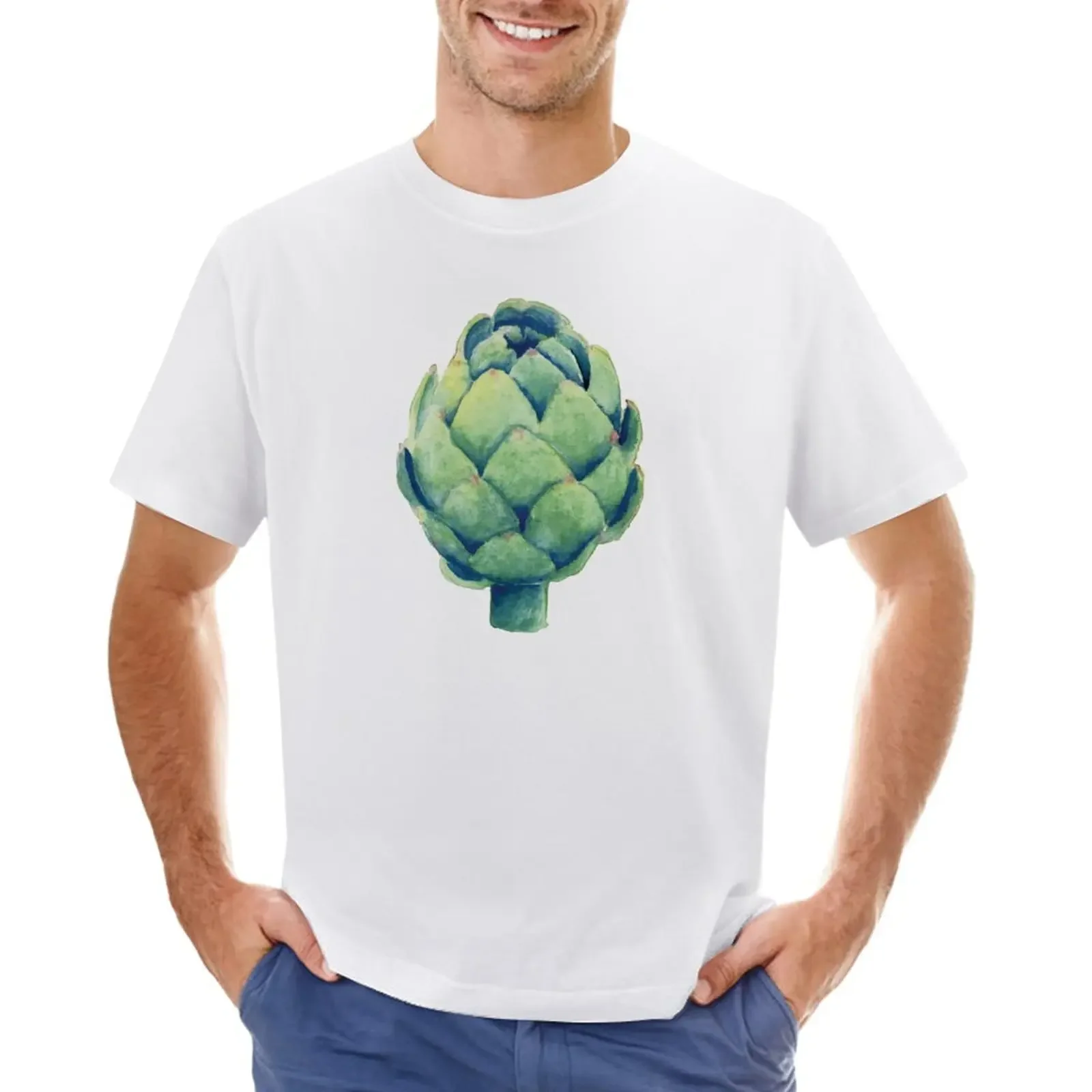 

Artichoke in watercolor T-Shirt kawaii clothes boys whites plus sizes anime clothes fruit of the loom mens t shirts