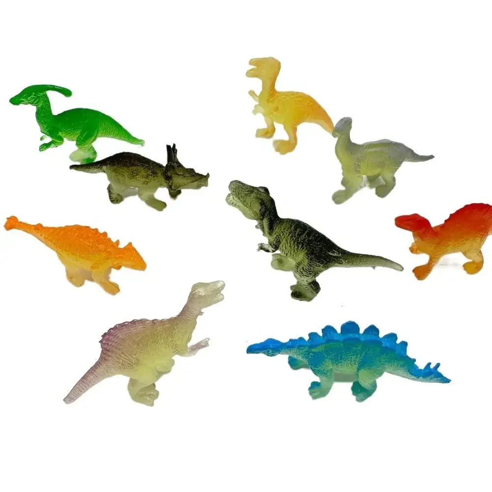 12pcs Mini Luminous Dinosaurs Glow in Dark Dino Toys Treat Kids Birthday Party Favors Boy Girl Gift Fillers Ornament