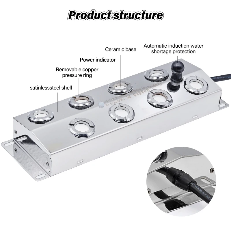 DC45V 2/4/6/8/10/12 Head Stainless Steel Ultrasonic Humidifier Mist Maker Fogger Greenhouse Hydroponics Fog Sprayer Generator 2
