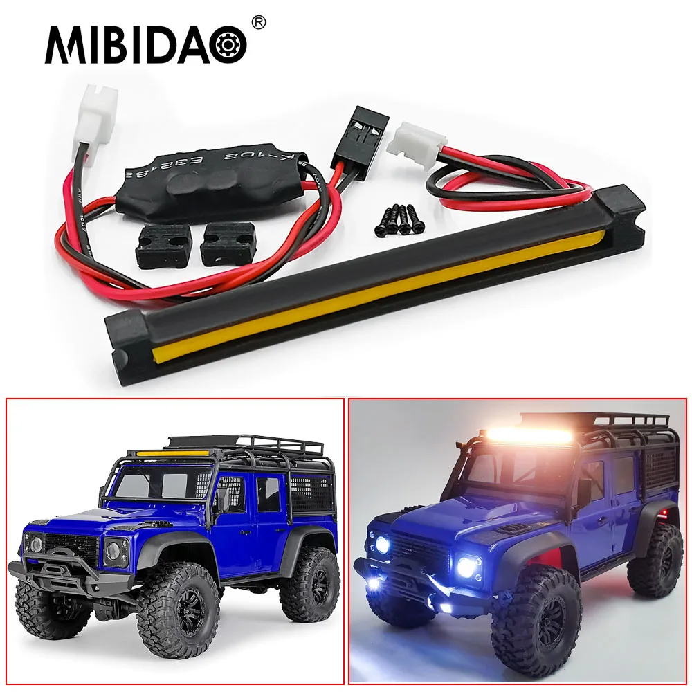 Mibidao Simulation Trx4M Roof Light Cob Spotlight Group Per Trx-4M Defender 1/18 Rc Crawler Car Model Upgrade Parts