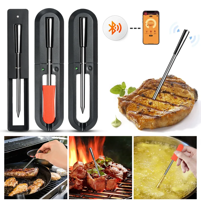 Kitchen Oven Thermometer Wireless Smart BBQ Meat Food Cooking Steak  Thermometer Bluetooth Outdoor Barbecue Accessories