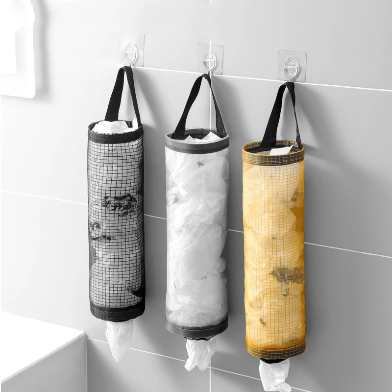 

Hanging Storage Plastic Bags Organization Kitchen Dispenser Garbage Wall Mounted Grocery Holder Home Garbage Bag Organizer