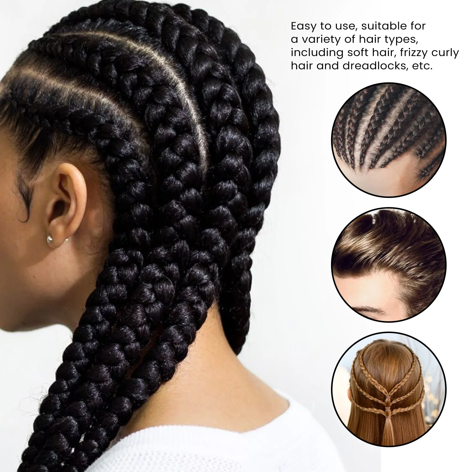 헤어젤 Hair Braiding Gel Strong Hold Cornrow Twist Strong Hold Pomade Anti-Frizz Shaping Anti Break Styling Waxes Cream Hair Care