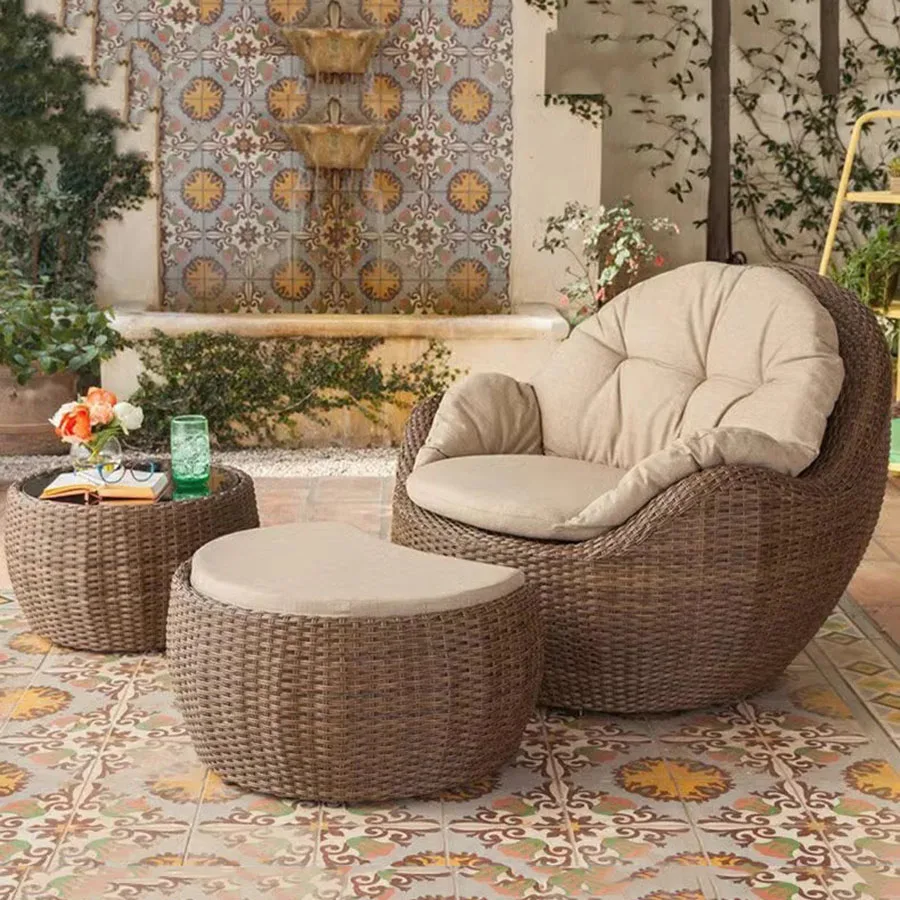 

Nordic Luxury Outdoor Furniture Set Backyard Pool Patio Outdoor Furniture Rattan Modern Sectional Armchair Mueble Gardin Chairs