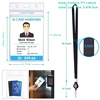 1pc Transparent Staff ID Work Card Cover with Lanyard Exhibition Name Badge Holder Neck Strap Pass Access Bus Card Sleeve Case 5