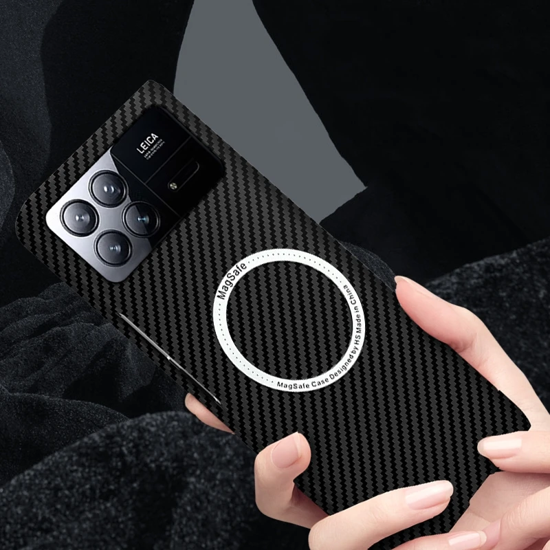 Magnetic Case For Xiaomi Mix Fold 3 Case Matte Hard PC Carbon Fiber Magsafe Wireless Charge Phone Cover For Mi Fold3 Bumper