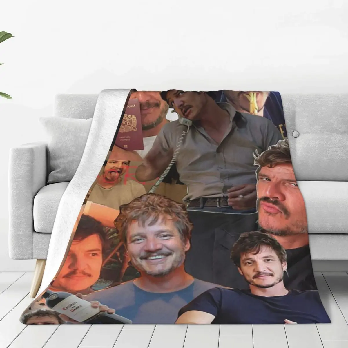

Pedro Pascal Actor Plaid Blankets Sofa Cover Flannel Summer Photo Collage Soft Throw Blanket for Bedding Outdoor Bedspread