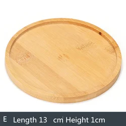 Elegant Bamboo Flowerpot Tray: Decorative Wooden Plant Holder for Home and Office Decor (13cm)