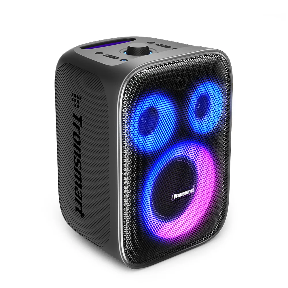 Tronsmart Halo 200 Altavoz Bluetooth con sistema de sonido de 3 vías, 120 W, micrófono incorporado/con cable, entrada de guitarra, control de aplicaciones