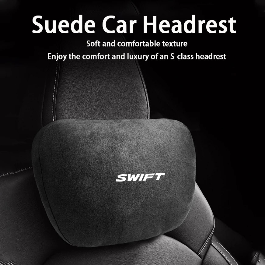 For suzuki swift 2009 2012 High-Grade Suede Car Headrest Neck Support Seat Soft Neck Pillow Car Interior Accessories