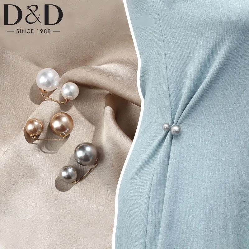 5PairsPearlBroochPinsAntiExposureNecklineSafetyPinsSweater