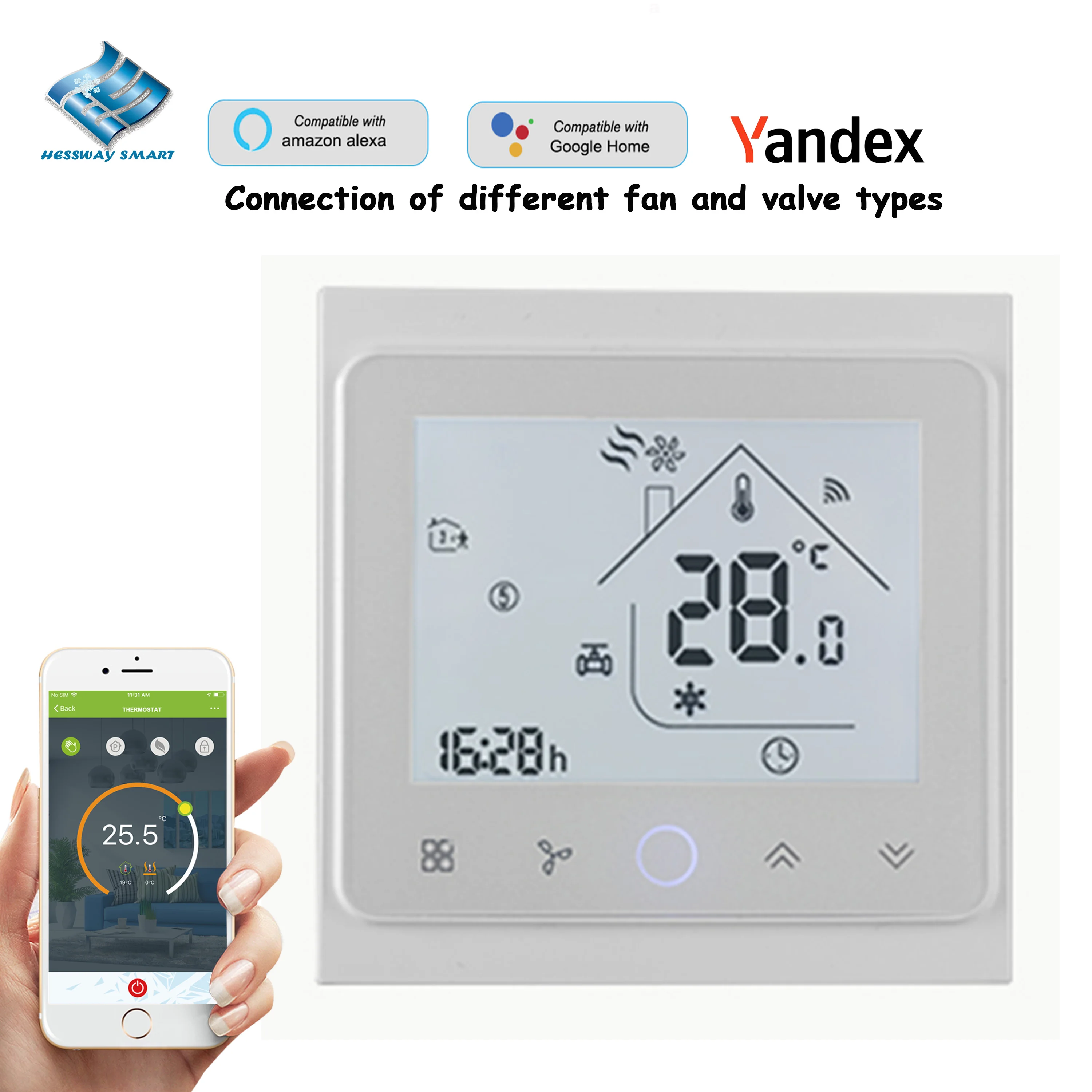 Zigbee Termostato 010v Regulação Analógica Opcional Wifi Rs485 Ventilador & Válvula Controle Remoto 2p Aquecimento de Refrigeração 24v 220v