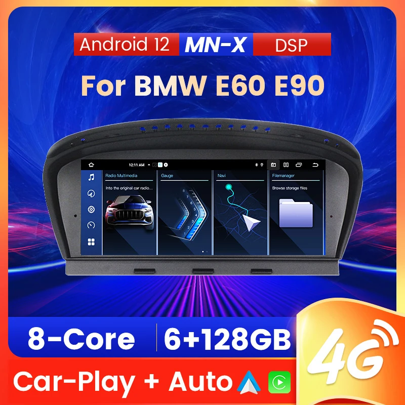 

Беспроводная Carplay 8 ядер 6G + 128G Автомагнитола 2Din для BMW 3 5 серии E60 E61 E63 E64 E90 E91 E92 E93 Android 12 мультимедийный видеоплеер