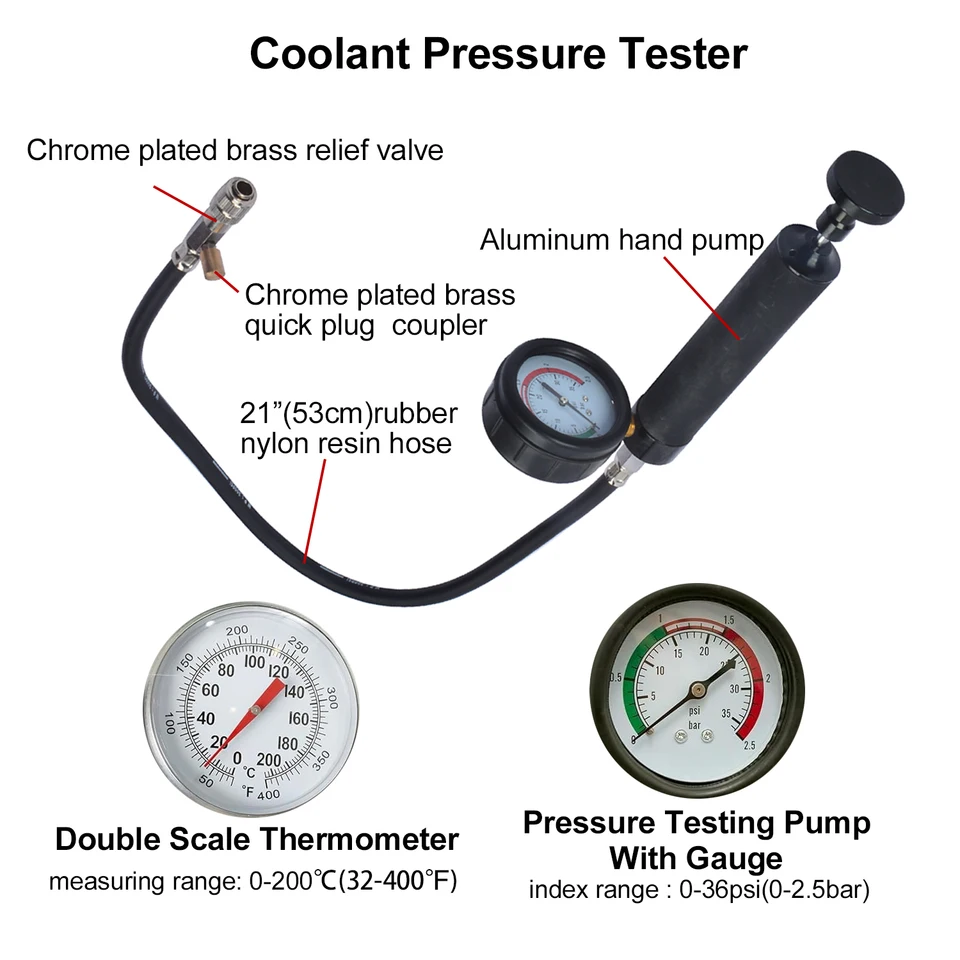 Prova Di Pressione Del Sistema Di Raffreddamento Rosso 52x40,5x9,5cm - Foto 7