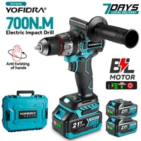 YOFIDRA 700N.M perceuse à percussion électrique sans brosse tournevis sans fil plaques sol travail du bois outil électrique pour broche de batterie Makita 1