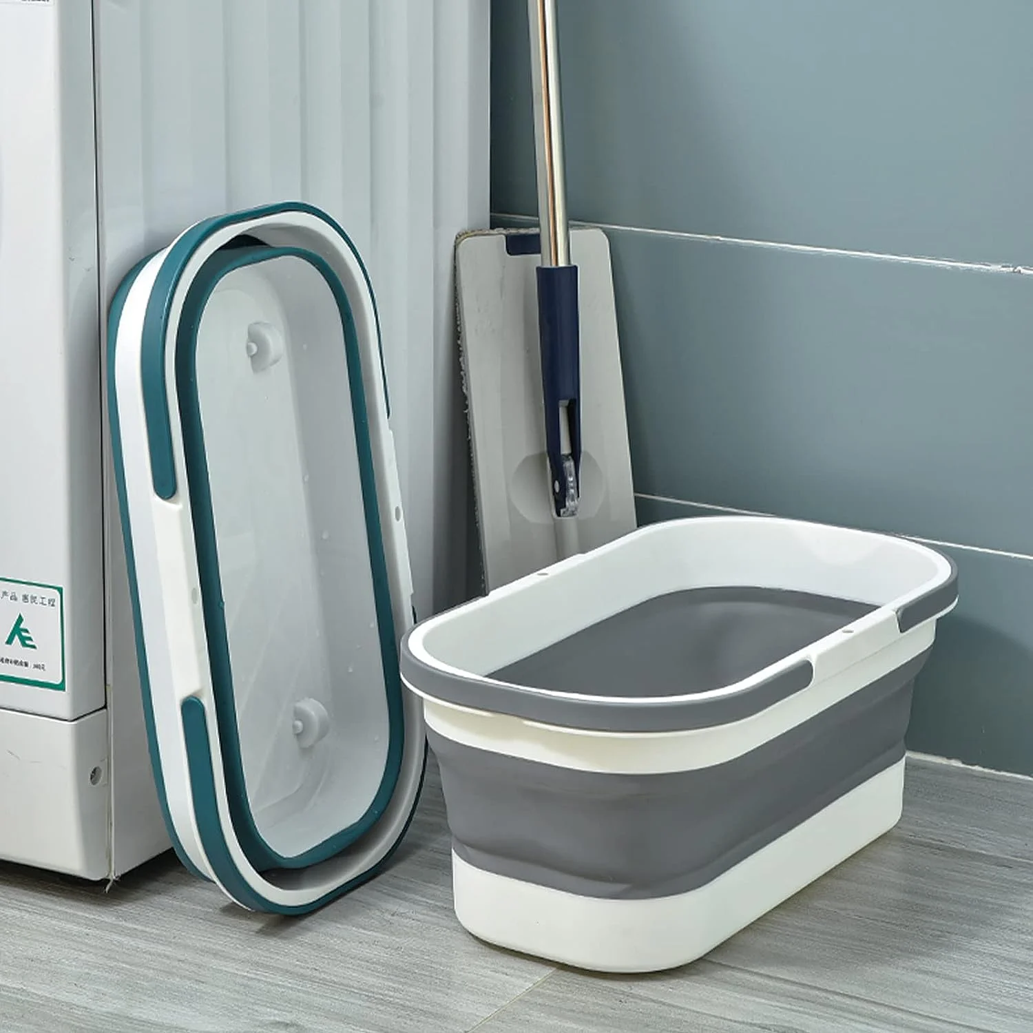 30L Foldable Mop Bucket Laundry Basket Large Collapsible Bucket ...