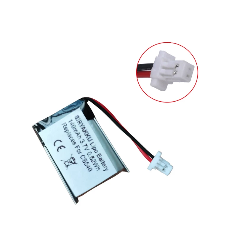 Accumulateur 3.7v Li Polymer Batterie 140mAh Cameron Sino Pour Plantronics CS540, CS540A - Rechange 84479-01, 86180-01 Cameron Sino Cs540