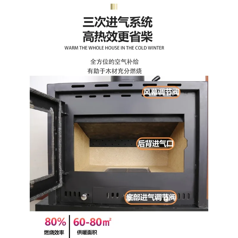 

Настоящий камин, домашняя печь с подогревом в европейском стиле ретро, горение древесины и дров, домашние геи, виллы, сельская самостоятельная сборка