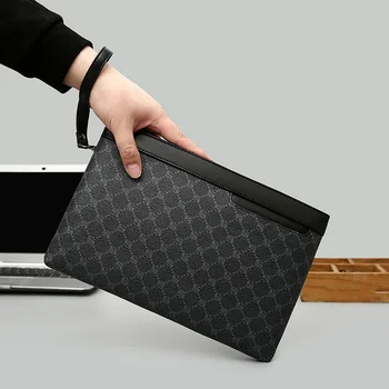 Pochette da uomo Valigetta pochette di grande capacità alla moda semplice, borsa da uomo alla moda con motivo floreale vecchio, applicabile multi-occasione 1