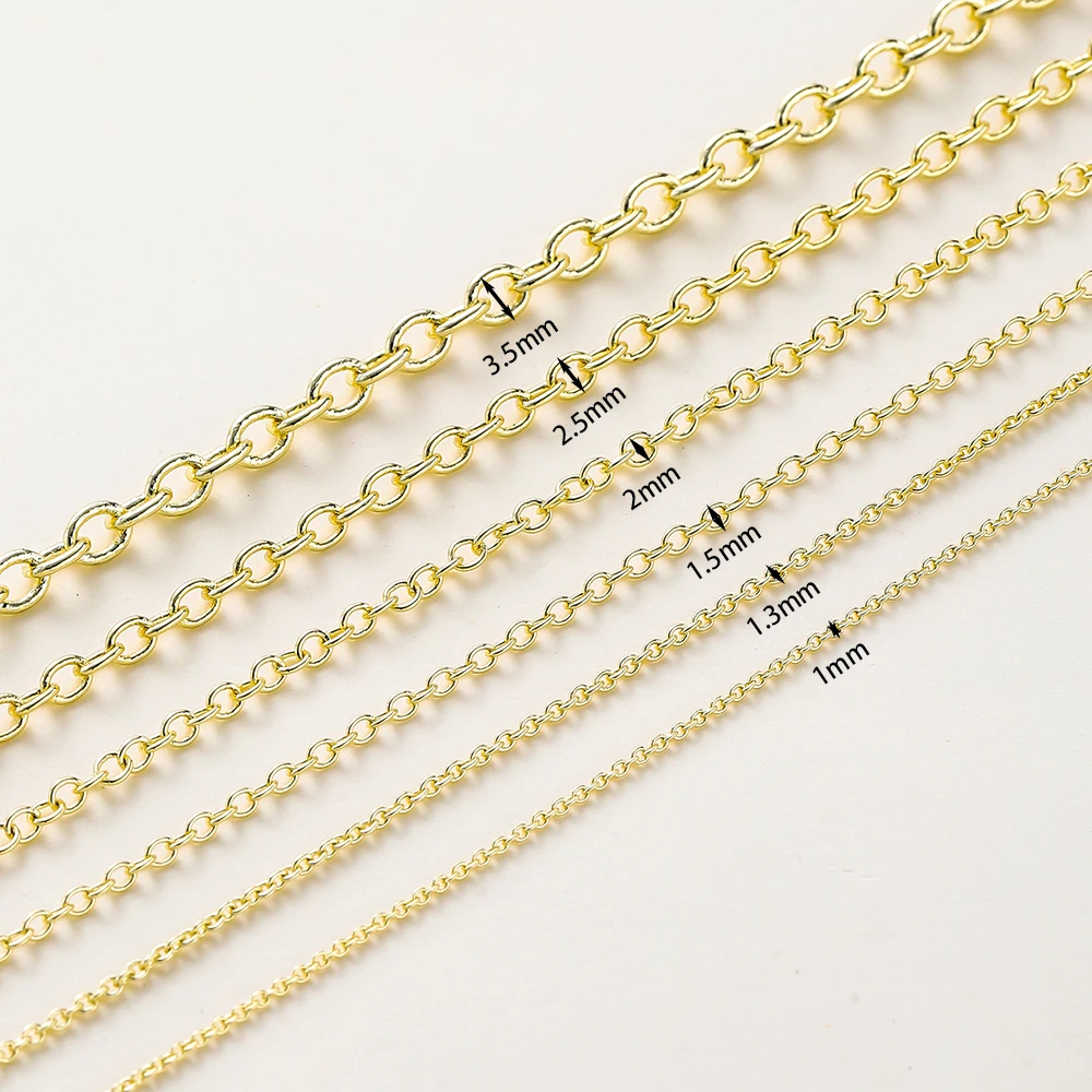 Gold-Plated Round Cross Chains Necklace
