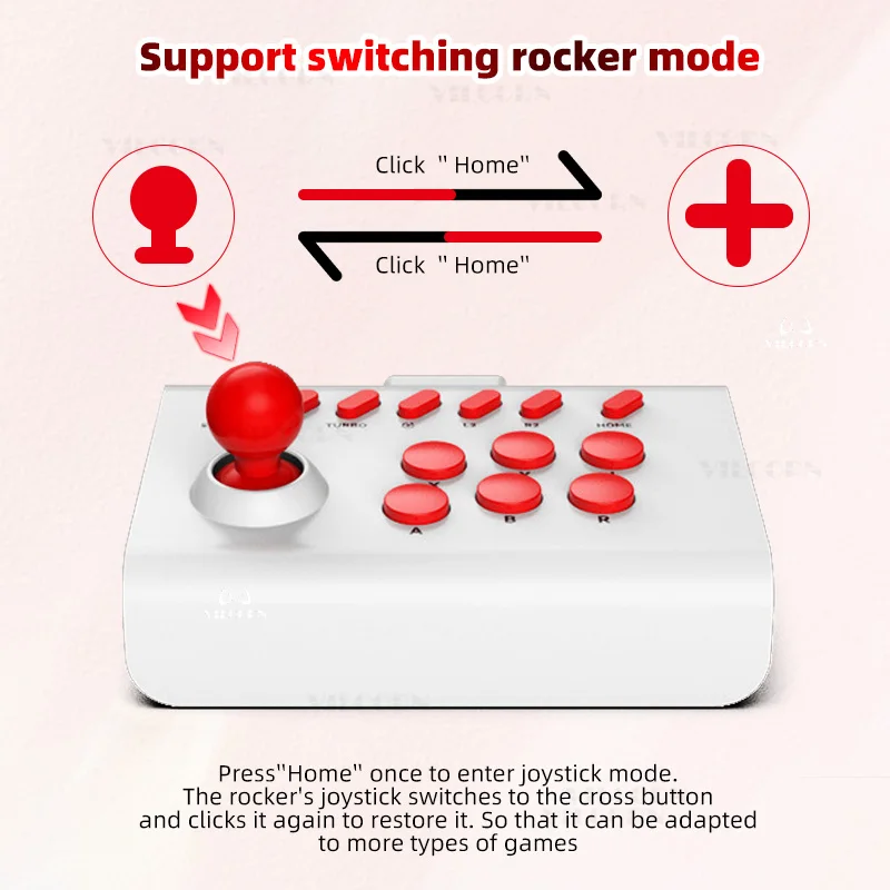 PC/안드로이드/iOS 폰용 BT 미니 아케이드 조이스틱 2.4G 무선 게임 컨트롤러 스트리트 파이터/마메 게임패드용 파이팅 스틱