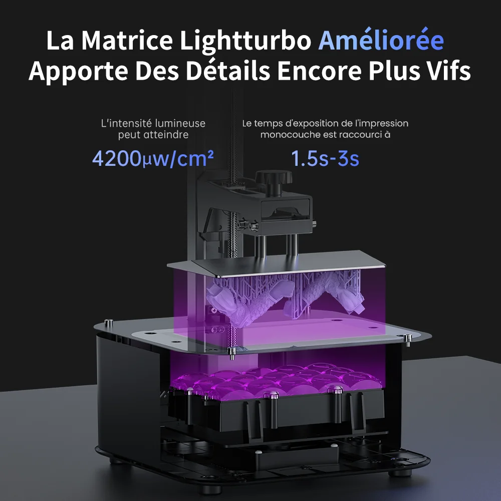 ANYCUBIC Photon Mono 2 Imprimante 3D Résine Ultra 4K, Impression Rapide,  Taux de Réussite élevé et 3D Printer Facile à Utiliser pour Les Débutants,  3D Printer Taille D'Impression 143*89*165mm(2,09L) : : Commerce