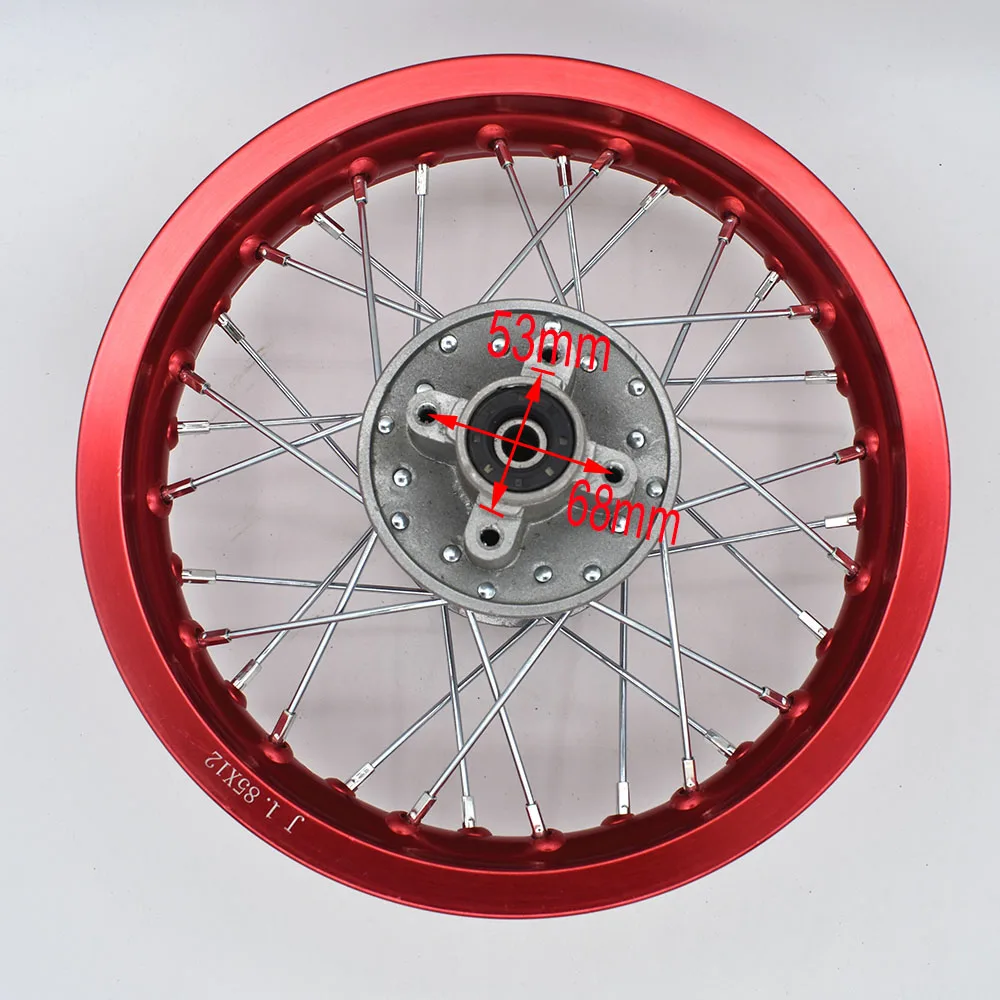 1.85 -12inch Front and Rear aluminum A Style Disc Plate Wheel Rims Hub For CRF50 APOLLO 110 Kayo Dirt Pit Bike - Image 5