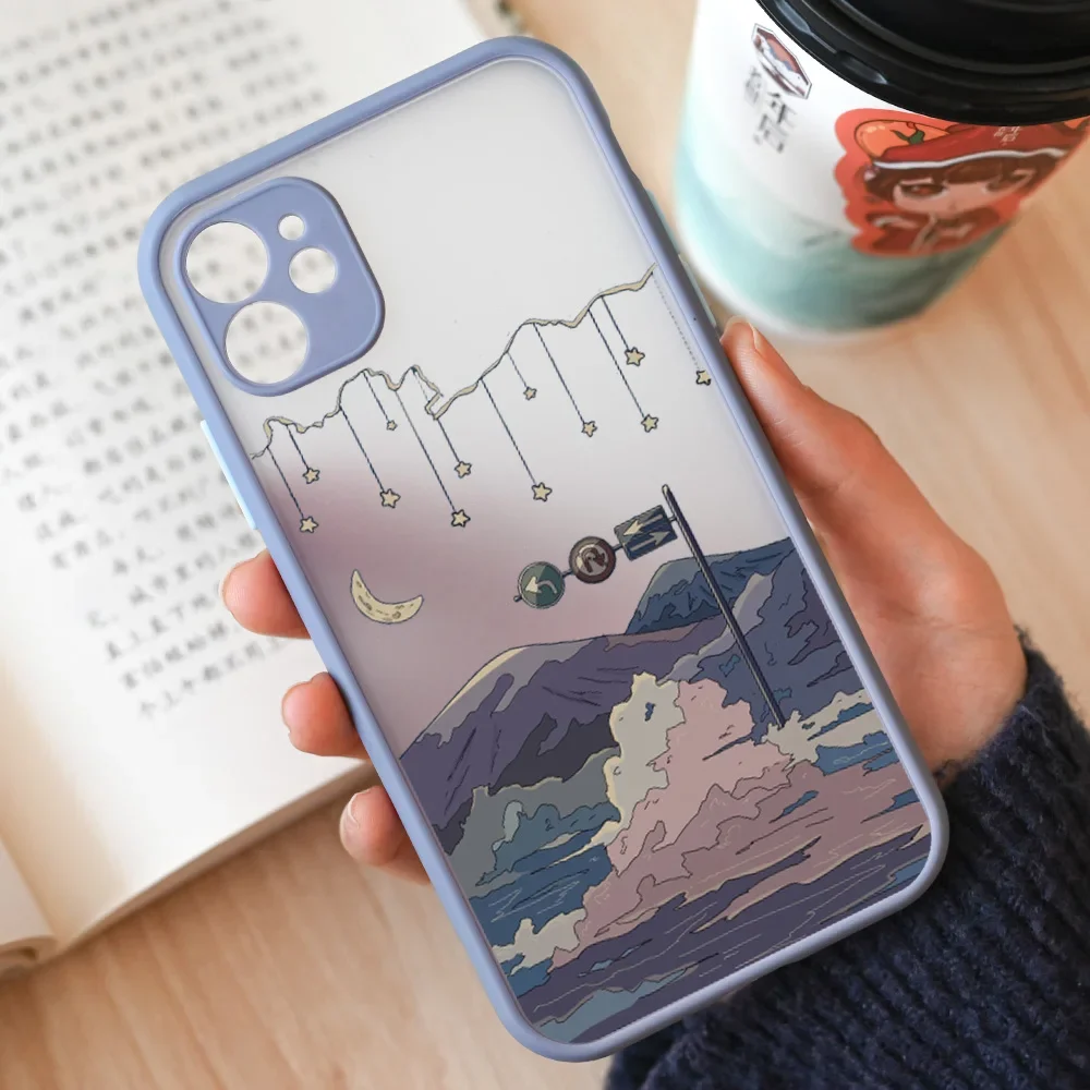 Anime Landscape Hard Matte Phone Case | Scenic Design Protective Cover