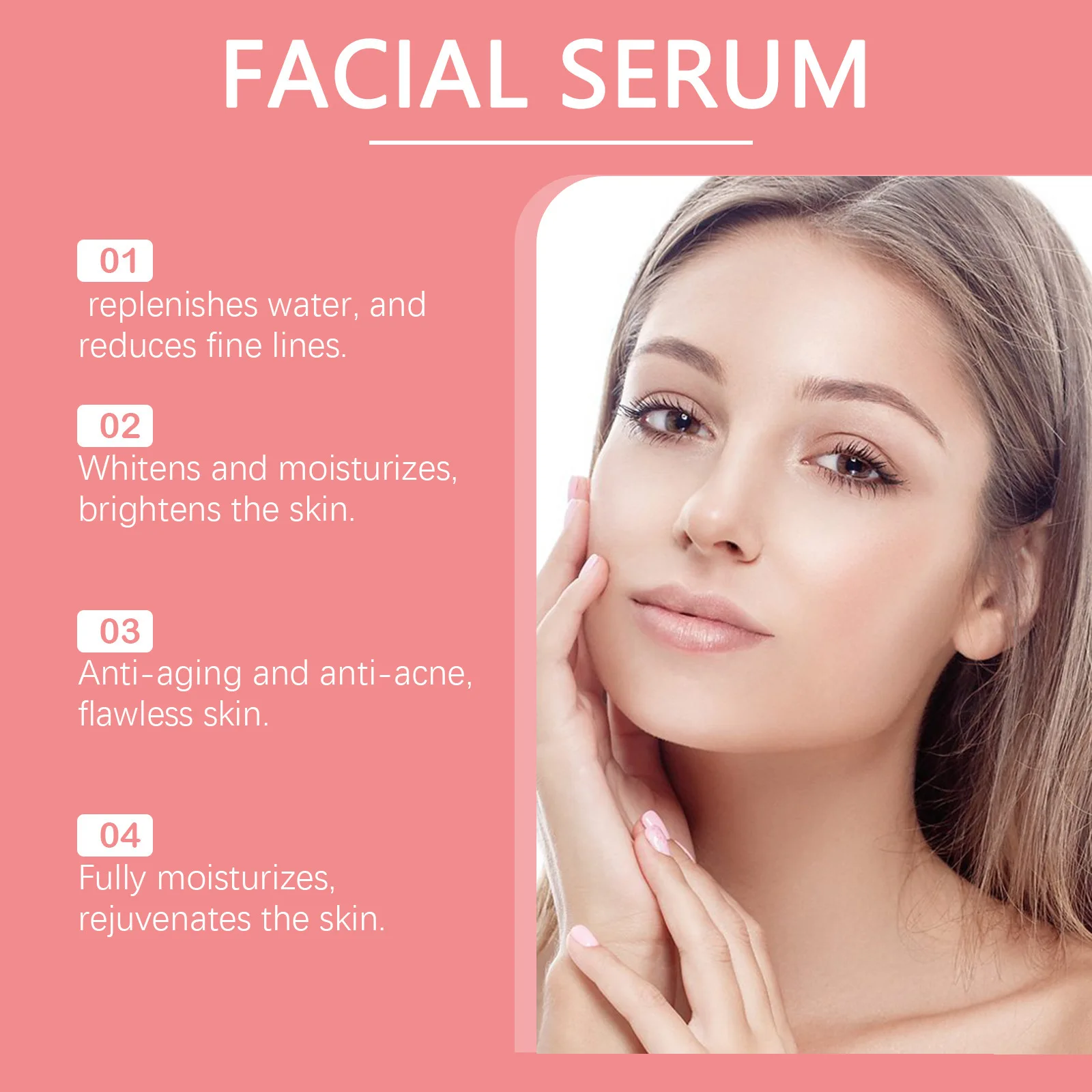 4 in 1 Anti Aging Serum Fade Fine Line Dark Spot Removal Pore Shrinking Skin Rejuvenation Moisturizing Hyaluronic Acid Essence 6