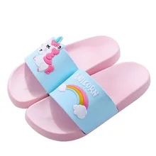 

Cute Slippers Unicorn Slippers Boy Girls Shoes Rainbow Toddler Shoes Baby Slippers Cartoon Animal Beach Swimming Kids Slippers