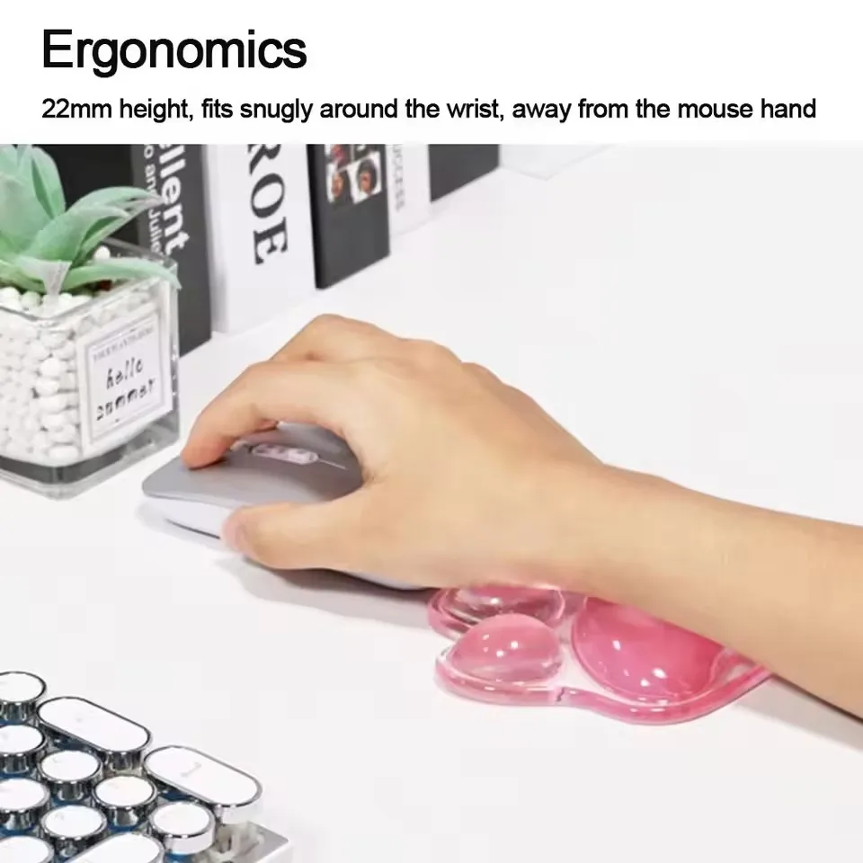 Ergonomic Silicone Mouse Wrist Rest Support Pad Cat Paw Hand Cushion Soft for Office Computer Laptop Gaming Pain Relief