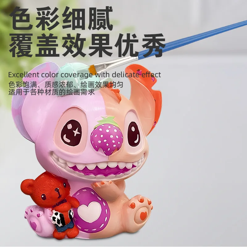 

Children's Handdrawn Square Graffiti DIY Gypsum Doll Color Paint Set H242