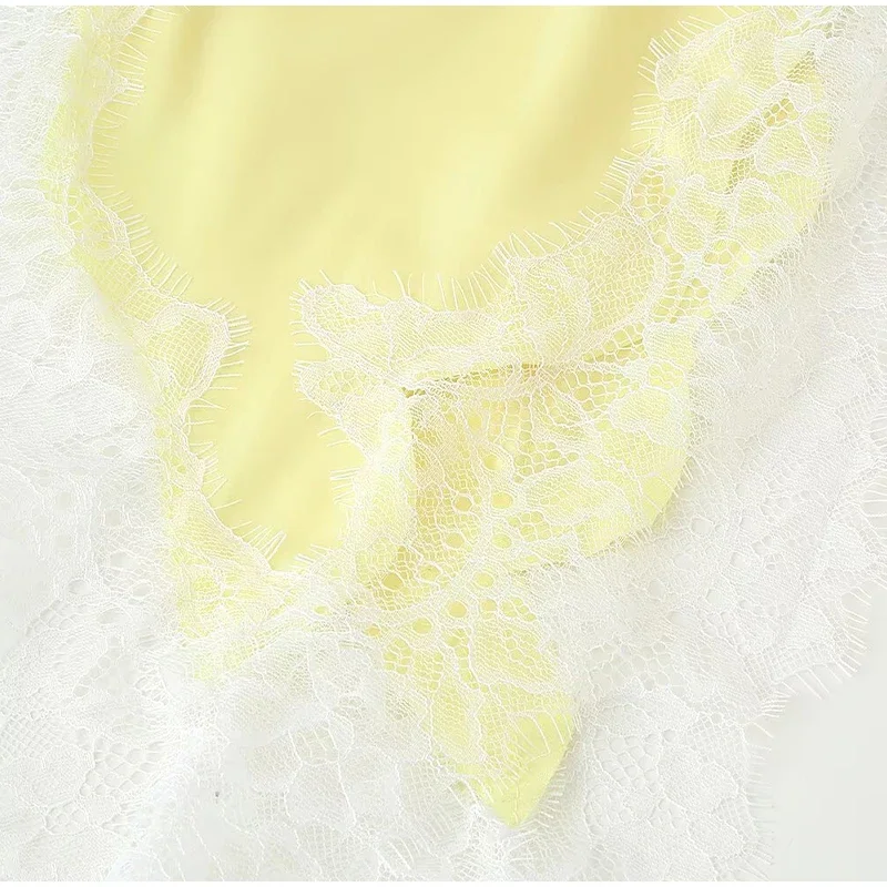 Sexy Lace Patchwork Blouses For Women, Sleeveless Square Neck, For Party Club, Vacation Chic Lady Shirts - Uniqwear